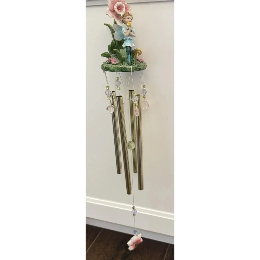Fantasy Fairy Wind Chime Resin & Metal Garden Patio Pixies Tribal Fairy Elf